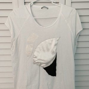 White Zara Patched T-Shirt